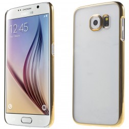 Plastikinis skaidrus dėklas  - auksinis (Galaxy S6)