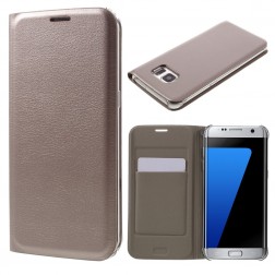 „Smart Wallet“ atverčiamas dėklas - auksinis (Galaxy S7 Edge)