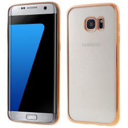 Silikoninis skaidrus dėklas, auksinis (Galaxy S7 edge)