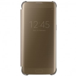 „Samsung“ Clear View Cover atverčiamas dėklas - auksinis (Galaxy S7 Edge)