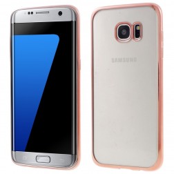 Silikoninis skaidrus dėklas, rožinis (Galaxy S7 edge)
