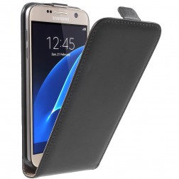 Klasikinis atverčiamas dėklas - juodas (Galaxy S7)