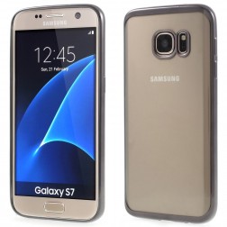 Silikoninis skaidrus dėklas, pilkas (Galaxy S7)