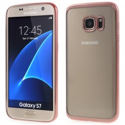 Silikoninis skaidrus dėklas, rožinis (Galaxy S7)