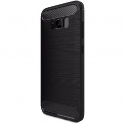 „Carbon“ kieto silikono (TPU) dėklas - juodas (Galaxy S8)