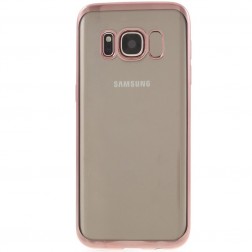 Silikoninis skaidrus dėklas, rožinis (Galaxy S8)