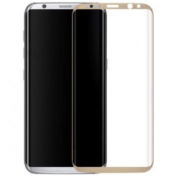 „Calans“ 9H Tempered Glass pilnai dengiantis apsauginis ekrano stiklas 0.2 mm - auksinis (Galaxy S8+)
