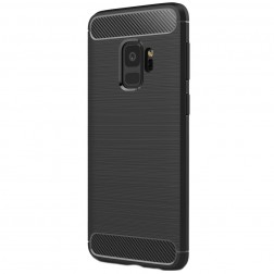 „Carbon“ kieto silikono (TPU) dėklas - juodas (Galaxy S9)