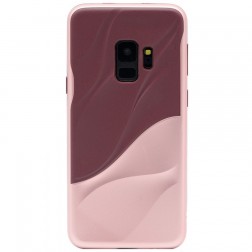 „3D“ Wave Pattern dėklas - bordo / rožinis (Galaxy S9)