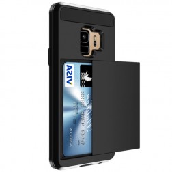 „Sliding“ Card Holder dėklas - juodas (Galaxy S9)