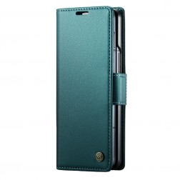 „CaseMe“ Leather solidus atverčiamas dėklas - žalias (Galaxy Fold6)