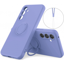 „Dechen“ Ring Kickstand kieto silikono (TPU) dėklas  - šviesiai violetinė (Galaxy S25)