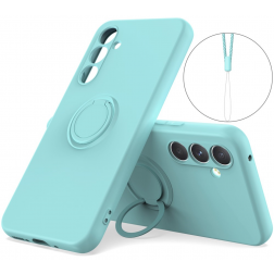„Dechen“ Ring Kickstand kieto silikono (TPU) dėklas  - mėtinė (Galaxy S25+)