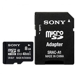 „Sony“ MicroSD atminties kortelė - 8 Gb (10 Klasė) + SD adapteris