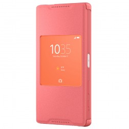 „Sony“ Style Cover Window atverčiamas dėklas - rožinis (Xperia Z5 Compact)