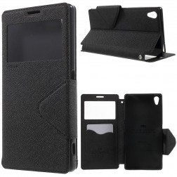 „Roar“ Diary atverčiamas dėklas, piniginė - juoda (Xperia Z5 Premium)