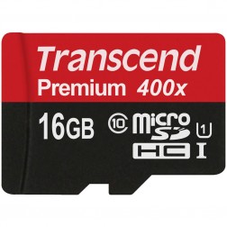 „Transcend“ Premium 400x MicroSD atminties kortelė - 16 Gb (10 Klasė)