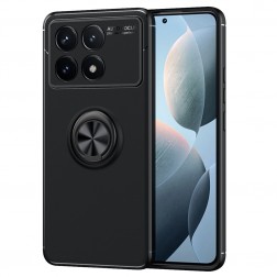 „FOCUS“ Kickstand kieto silikono (TPU) dėklas - juodas (Poco X6 Pro 5G / Redmi K70E)