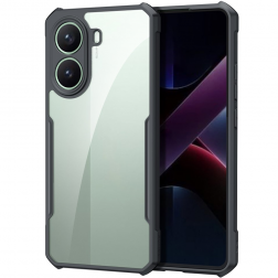 „XUNDD“ kieto silikono (TPU) akrilinis dėklas - skaidrus / juodas (Poco X7 Pro 5G)