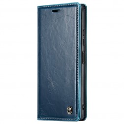 „CaseMe“ Leather solidus atverčiamas dėklas - mėlynas (Redmi Note 12 Pro / Poco X5 Pro)