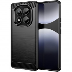 „Carbon“ kieto silikono (TPU) dėklas - juodas (Redmi Note 14 Pro 4G)