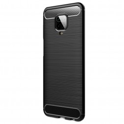 „Carbon“ kieto silikono (TPU) dėklas - juodas (Redmi Note 9 Pro)