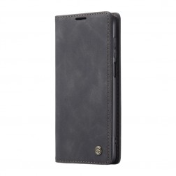 „CaseMe“ Retro solidus atverčiamas dėklas - juodas (Redmi Note 9 Pro)