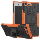 Sustiprintos apsaugos Sony Xperia XZ Premium juodas / oranžinis kieto silikono (TPU) ir plastiko dėklas