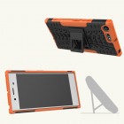 Sustiprintos apsaugos Sony Xperia XZ Premium juodas / oranžinis kieto silikono (TPU) ir plastiko dėklas