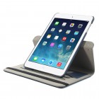 Apple iPad Mini 1 / 2 / 3 atverčiamas, sukiojamas 360 laipsnių, tamsiai medžiaginis odinis dėklas - stovas