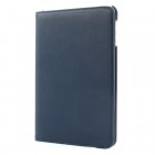 Apple iPad Mini 1 / 2 / 3 atverčiamas, sukiojamas 360 laipsnių, tamsiai medžiaginis odinis dėklas - stovas