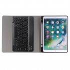 Apple iPad 10.2" 2019 (iPad Pro 10.5, Apple iPad Air 2019) atverčiamas juodas odinis dėklas su bluetooth belaide klaviatūra atverčiamas juodas odinis dėklas su bluetooth belaide klaviatūra