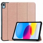 Apple iPad 11 2025, iPad 10,9 2022 atverčiamas auksinis odinis dėklas - knygutė (sulankstomas)