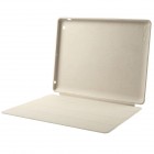 Apple iPad 2 / 3 / 4 klasikinis atverčiamas smėlio spalvos odinis dėklas