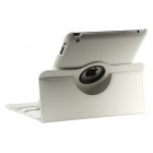 Apple iPad 2, 3, 4 atverčiamas, sukiojamas 360 laipsnių, baltas odinis dėklas - stovas