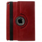 Apple iPad Air 2 solidus atverčiamas raudonas odinis dėklas (360°) - stovas