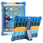 Apple iPad 9.7 (Air, Air 2 ,iPad 2 / 3 / 4) „Popit“ Bubble Kickstand minšto silikono TPU mėlynas dėklas - nugarėlė