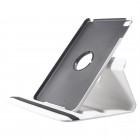 Apple iPad mini 4 (iPad mini 2019) atverčiamas, sukamas 360 laipsnių, baltas odinis dėklas - stovas