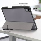Apple iPad mini 6 2021 „Stylus“ atverčiamas pilkas odinis dėklas - stovas