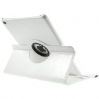 Apple iPad Air 2 solidus atverčiamas baltos spalvos odinis dėklas (360°) - stovas