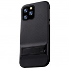 „Kickstand“ sustiprintos apsaugos Apple iPhone 11 Pro Max juodas kieto silikono (TPU) ir plastiko dėklas