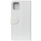 Apple iPhone 12 (12 Pro) atverčiamas baltas odinis dėklas, knygutė - piniginė