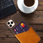 „KSQ“ Shell Apple iPhone 12 (12 Pro) rudas odinis dėklas - nugarėlė su kišenėle kortelėms