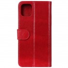 Apple iPhone 12 (12 Pro) atverčiamas raudonas odinis dėklas, knygutė - piniginė