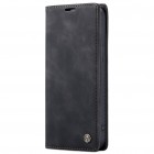 Apple iPhone 12 (12 Pro) CaseMe Retro solidus atverčiamas juodas odinis dėklas - knygutė