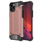 Sustiprintos apsaugos Apple iPhone 12 (12 Pro) rožinis kieto silikono (TPU) ir plastiko dėklas 
