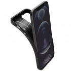 „Spigen“ Liquid Air Apple iPhone 12 (12 Pro) juodas kieto silikono dėklas