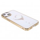 Apple iPhone 13 Kingxbar Crystal  Love Swarovski plastikinis skaidrus permatomas auksinis dėklas su kristalais