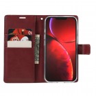 Mercury Blue Moon atverčiamas Apple iPhone 13 Mini bordo odinis dėklas - piniginė