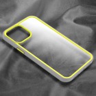 Apple iPhone 13 Mini „X-Level“ Colorful silikoninis skaidrus permatomas dėklas su geltonu rėmeliu
